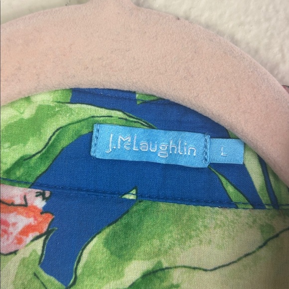 J.McLaughlin Lois Blouse Peony Bloom Floral Button Down Shirt 100% cotton size L - Picture 4 of 7